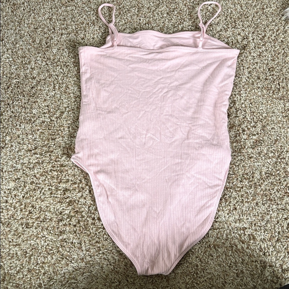 Old Navy size M tall ribbed light pink body suit with adjustable straps VGUC - Picture 4 of 5